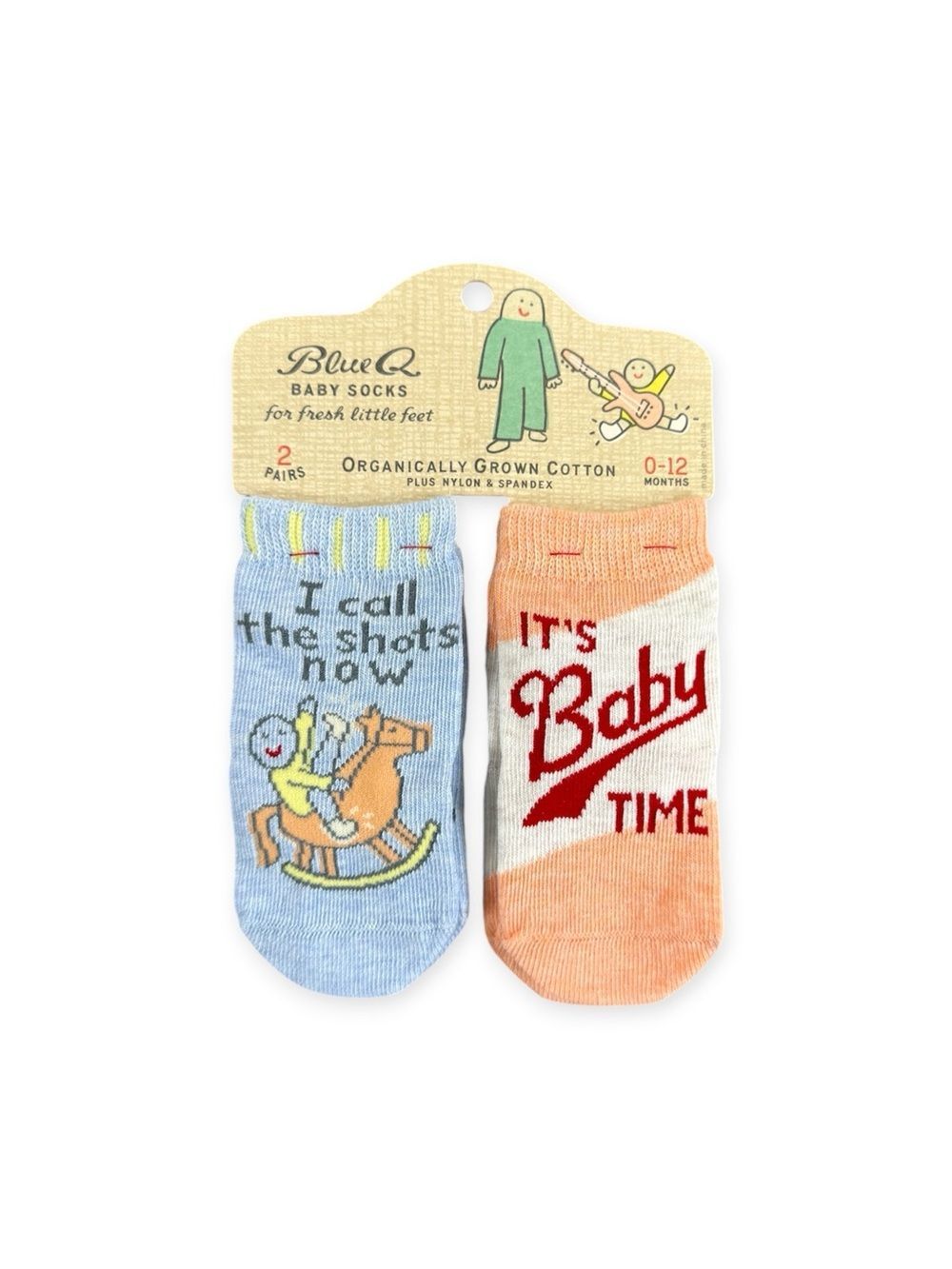 NWT Blue Q Baby Socks 2-Pair Set | Organic Cotton | 0–12 Months